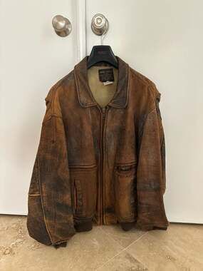 J PETERMAN Vintage 1986 Avirex Type G-2 U.S. Navy Leather Flight Jacket